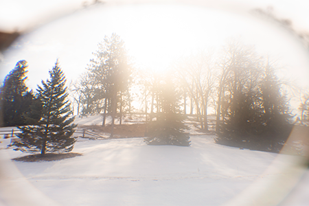 fogged glass on a snowy day photo